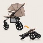 Carucior sport Lionelo Annet Plus Bej Sand, capotina XXL, 0-22 kg