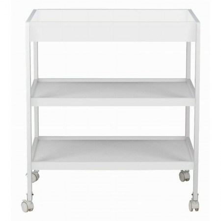 Masuta de infasat, FreeON, Mila, Din lemn, Cu 4 roti pentru transport facil, Cu 3 suprafete de depozitare, 76x54x86 cm, White