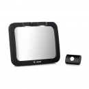 Oglinda auto, Jane, Pentru masina, Cu iluminare LED, Include telecomanda pentru pornire si oprire usoara, Din sticla rezistenta la spargere, 28 x 7 x 20 cm, Black