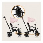 Tricicleta copii, Lionelo, Berry, 2 in 1, Multifunctionala, Suport picioare, Control al directiei, Scaun reversibil, Rotire 360 grade, Functie de roata libera, Utilizare pana la 5 ani, Constructie din otel, Conform cu standardul EN71, Roz
