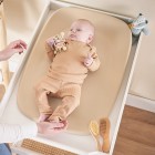 Saltea de infasat Nattou Softy Beige, moale, ergonomica, spuma PU, utilizabila fara husa, fara BPA, 70x50x10 cm