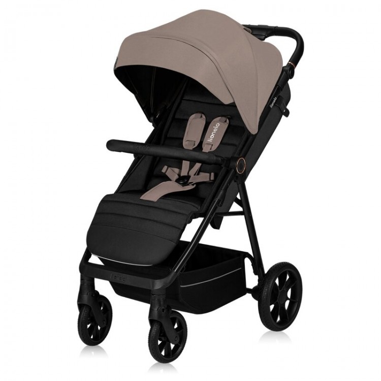 Carucior sport Lionelo Mira, bej sand, maner reglabil, spatar si suport picioare reglabile, 22 kg