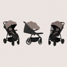 Carucior sport Lionelo Mira, bej sand, maner reglabil, spatar si suport picioare reglabile, 22 kg