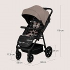 Carucior sport Lionelo Mira, bej sand, maner reglabil, spatar si suport picioare reglabile, 22 kg