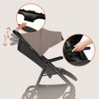 Carucior sport Lionelo Mira, bej sand, maner reglabil, spatar si suport picioare reglabile, 22 kg