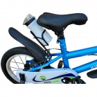 Bicicleta copii 16 inch KidsCare albastra – cu roti ajutatoare, frana de siguranta, sticla inclusa, pentru baieti 5–8 ani