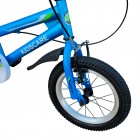 Bicicleta copii 16 inch KidsCare albastra – cu roti ajutatoare, frana de siguranta, sticla inclusa, pentru baieti 5–8 ani
