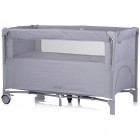 Patut pliabil Chipolino Relax cloud linen cu laterala culisanta