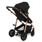 Carucior 3 in 1 Lionelo Amber Negru Onyx, cadru aluminiu, scoica auto ADAC, reversibil, 22 kg
