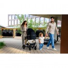 Carucior 3 in 1 Lionelo Amber Negru Onyx, cadru aluminiu, scoica auto ADAC, reversibil, 22 kg