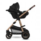 Carucior 3 in 1 Lionelo Amber Negru Onyx, cadru aluminiu, scoica auto ADAC, reversibil, 22 kg