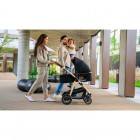 Carucior 3 in 1 Lionelo Amber Negru Onyx, cadru aluminiu, scoica auto ADAC, reversibil, 22 kg