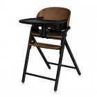 Scaun de masa multifunctional Celia, Lionelo, Din lemn de fag, 6 luni- adult, Reglabil pe inaltime, Husa impermeabila, Tavita silicon, Suport de picioare reglabil, Greutate maxima 90 Kg, Negru