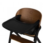 Scaun de masa multifunctional Celia, Lionelo, Din lemn de fag, 6 luni- adult, Reglabil pe inaltime, Husa impermeabila, Tavita silicon, Suport de picioare reglabil, Greutate maxima 90 Kg, Negru