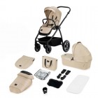 Carucior 2 in 1 Lionelo Meril, Bej, Landou si scaun XL, Reversibil, Ventilatie 3D, Accesorii, Pana la 22 kg