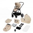 Carucior 2 in 1 Lionelo Meril, Bej, Landou si scaun XL, Reversibil, Ventilatie 3D, Accesorii, Pana la 22 kg