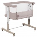 Patut co-sleeper Lionelo Aurora 3 in 1, cu leganare, setare unghiulara si saltea inclusa, 0 luni+, Bej