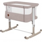 Patut co-sleeper Lionelo Aurora 3 in 1, cu leganare, setare unghiulara si saltea inclusa, 0 luni+, Bej
