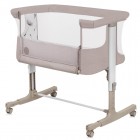 Patut co-sleeper Lionelo Aurora 3 in 1, cu leganare, setare unghiulara si saltea inclusa, 0 luni+, Bej