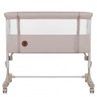 Patut co-sleeper Lionelo Aurora 3 in 1, cu leganare, setare unghiulara si saltea inclusa, 0 luni+, Bej