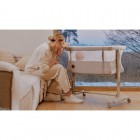 Patut co-sleeper Lionelo Aurora 3 in 1, cu leganare, setare unghiulara si saltea inclusa, 0 luni+, Bej