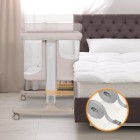 Patut co-sleeper Lionelo Aurora 3 in 1, cu leganare, setare unghiulara si saltea inclusa, 0 luni+, Bej