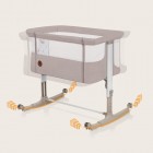 Patut co-sleeper Lionelo Aurora 3 in 1, cu leganare, setare unghiulara si saltea inclusa, 0 luni+, Bej