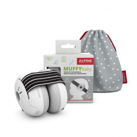Casti antifonice pentru bebelusi, ofera protectie auditiva, SNR 23, negru, ALPINE Muffy Baby Black ALP25613