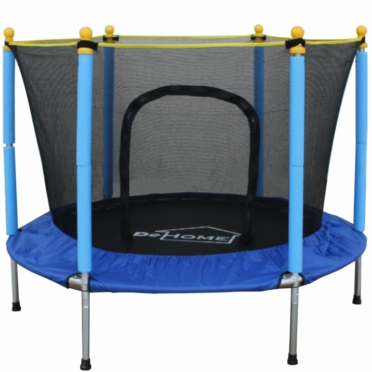 Trambulina copii DeHome Jumper 55, 140 cm (55 inch), plasa siguranta UV, structura metalica, ideala pentru copii mici