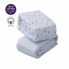Set doua cearceafuri, blue, cu elastic 140 cm x 70 cm Clevamama 3366