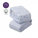 Set doua cearceafuri, blue, cu elastic 140 cm x 70 cm Clevamama 3366