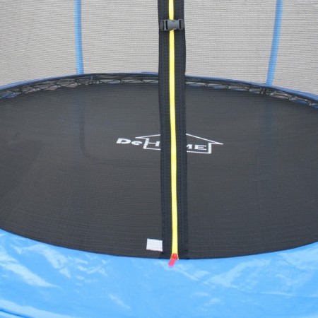Trambulina DeHome Jumper 3008, diametru 244 cm, plasa de siguranta, scara inclusa, stalpi curbati tip pampkin, plasa rezistenta 