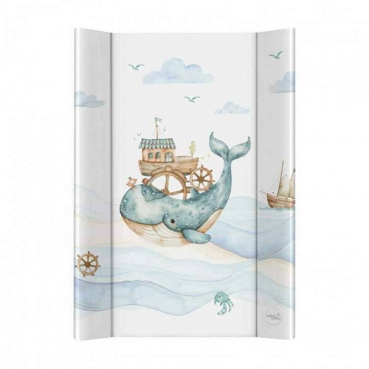 Saltea de infasat, Ceba Baby, Ultra Light, Cu Intaritura, 70x50 cm, Suprafata impermeabila, Pentru comode de infasat sau patuturi, Fara ftalati, 0 luni+, Ocean Adventure
