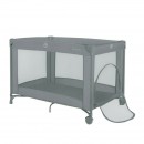 Patut pliant, Lionelo, Amelie, Cu intrare laterala, 100.5×70.5 cm, Include salteluta, roti, geanta pentru transport, Constructie usoara- 7 kg, Cadru stabil din otel, Gri