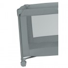 Patut pliant, Lionelo, Amelie, Cu intrare laterala, 100.5×70.5 cm, Include salteluta, roti, geanta pentru transport, Constructie usoara- 7 kg, Cadru stabil din otel, Gri