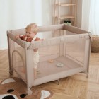 Patut pliant, Lionelo, Amelie, Cu intrare laterala, 100.5×70.5 cm, Include salteluta, roti, geanta pentru transport, Constructie usoara- 7 kg, Cadru stabil din otel, Gri