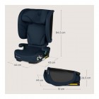 Scaun auto pliabil, Lionelo, Orin, i-Size, 100-150 cm, Tetiera reglabila in 14 pozitii, Spatar in 4 pozitii, Isofix+Top Tether, Sezut ergonomic, Husa transport, Suport sticla, Albastru