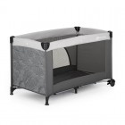 Patut pliant, Petite&Mars, Nyja, 120 x 60 cm, Cu roti, Functie de tarc, Pliere compacta, Include geanta de transport, Intrare laterala cu fermoar, Pereti din plasa, Pana la 15 kg, 0-30 luni, Gri
