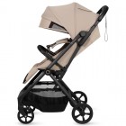 Carucior sport, Lionelo, Tansi, Pliere automata, Ultracompact, Manevrare cu o mana, Roti cu tehnologie GravelTech, Spatar si suport picioare reglabile, 6-48 luni, Sustine 22 kg, Bej