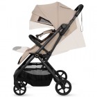 Carucior sport, Lionelo, Tansi, Pliere automata, Ultracompact, Manevrare cu o mana, Roti cu tehnologie GravelTech, Spatar si suport picioare reglabile, 6-48 luni, Sustine 22 kg, Bej