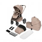 Carucior 2 in 1, Lionelo, Freya, Landou si salteluta ventilate, Pliabil, Reglare spatar-3 pozitii, Suport de picioare-4 pozitii, Maner reglabil-3 pozitii, Adaptori inclusi compatibili cu Cybex, Maxi-Cosi, Kiddy, Avionaut, Sustine 22 kg, 0luni+, Bej