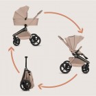 Carucior 2 in 1, Lionelo, Freya, Landou si salteluta ventilate, Pliabil, Reglare spatar-3 pozitii, Suport de picioare-4 pozitii, Maner reglabil-3 pozitii, Adaptori inclusi compatibili cu Cybex, Maxi-Cosi, Kiddy, Avionaut, Sustine 22 kg, 0luni+, Bej