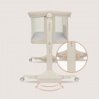 Patut co-sleeper, Lionelo, Pari, Multifunctional, Cu leganare, Reglabil in 6 pozitii pe inaltime, Saltea cu densitate T25, Geanta transport, 84x48x70-80 cm, Bej