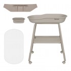 Masuta de infasat, Lionelo, Rosie, Cu saltea de infasat inclusa si roti, Spatiu pentru depozitare, Reglabila pe inaltime, Sustine 11 kg, 65x78x100 cm, 0 luni+, Bej