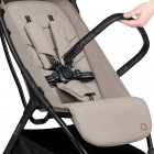 Carucior sport, Lionelo, Agia, 7.3 kg, Ultracompact, Pliere rapida cu o mana, Suport pentru biberon inclus, Sezutul lat si confortabil, 6-48 luni, Sustine 22 kg, Bej